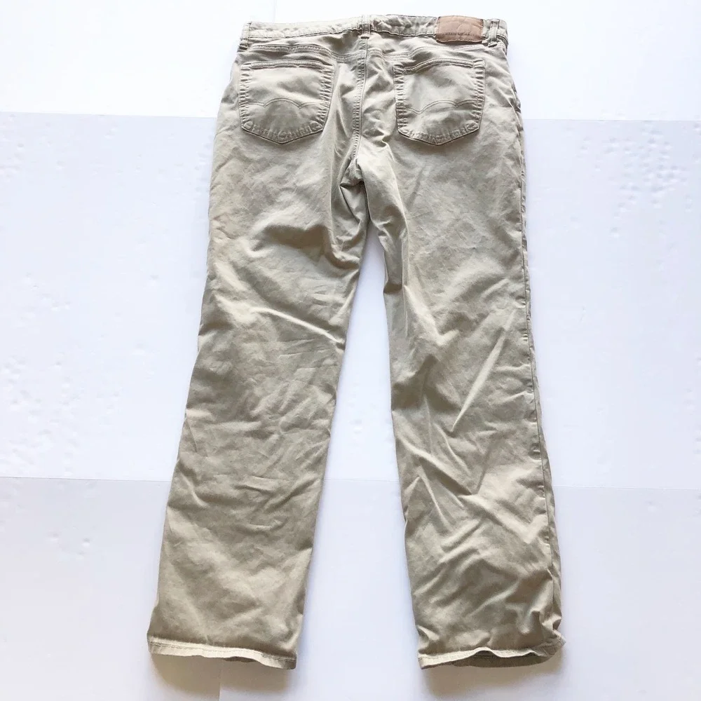 American Eagle Pants Mens 36x32 Flex Original Straight Khaki Tan Chino Jeans